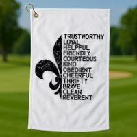 Scout Law Scouting Traits Funny Boy Summer Vacation Golf Towel