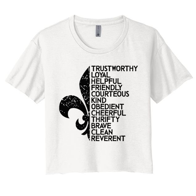 Scout Law Scouting Traits Funny Boy Summer Vacation Crop Top