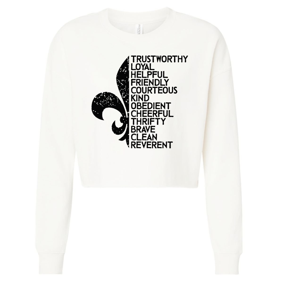 Scout Law Scouting Traits Funny Boy Summer Vacation Cropped Pullover Crew