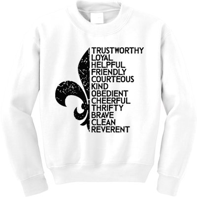 Scout Law Scouting Traits Funny Boy Summer Vacation Kids Sweatshirt