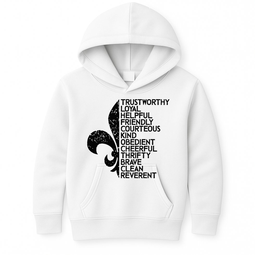 Scout Law Scouting Traits Funny Boy Summer Vacation Kids Hoodie