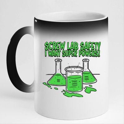 Screw Lab Safety I Want Superpowers 11oz Black Color Changing Mug