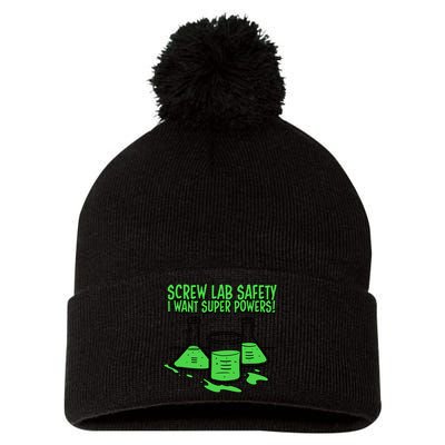 Screw Lab Safety I Want Superpowers Pom Pom 12in Knit Beanie