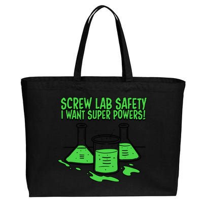 Screw Lab Safety I Want Superpowers Cotton Canvas Jumbo Tote