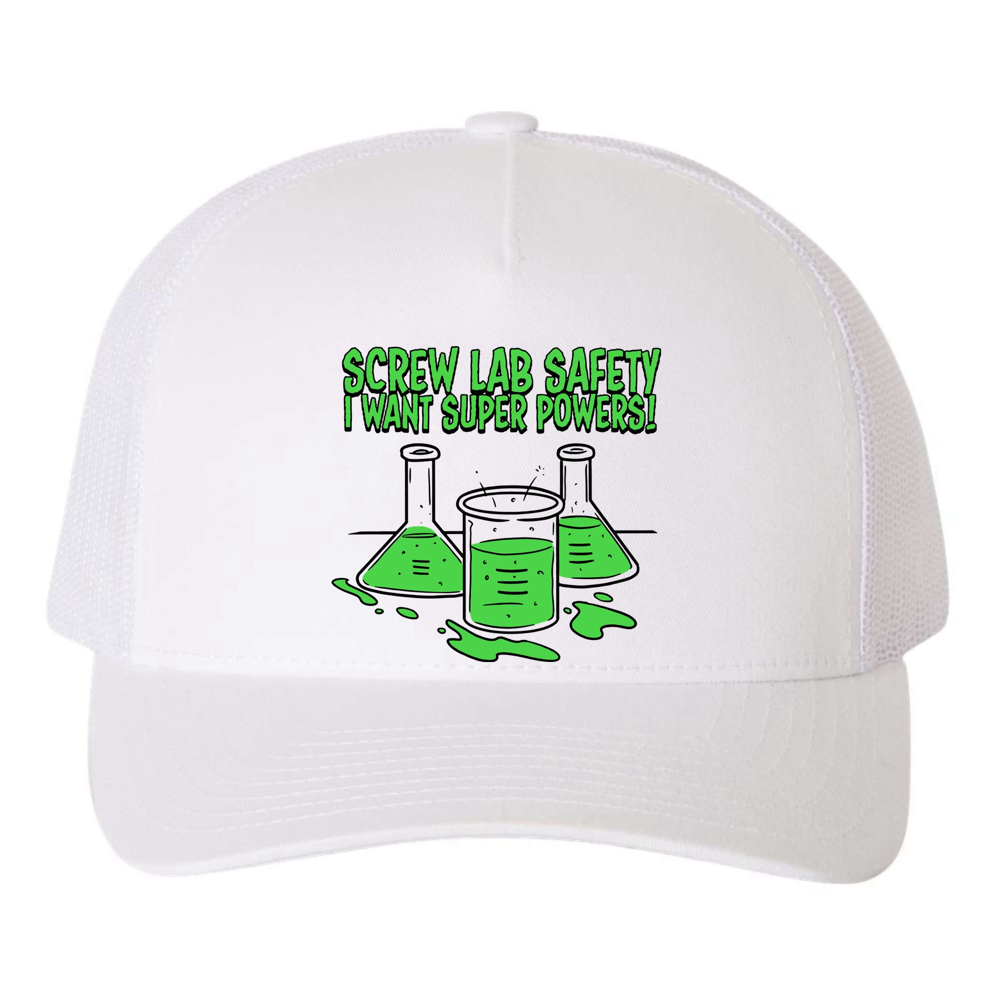 Screw Lab Safety I Want Superpowers Yupoong Adult 5-Panel Trucker Hat