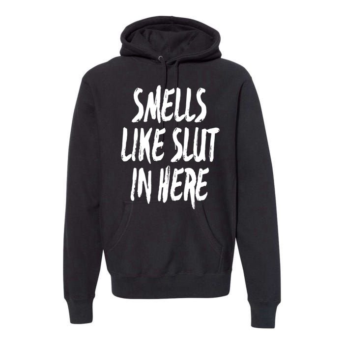 Smells Like Slut In Here Swinger Adult Humor Gift Premium Hoodie