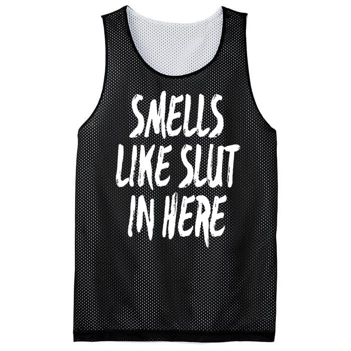 Smells Like Slut In Here Swinger Adult Humor Gift Mesh Reversible Basketball Jersey Tank