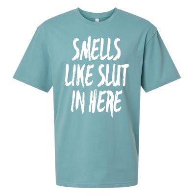 Smells Like Slut In Here Swinger Adult Humor Gift Sueded Cloud Jersey T-Shirt