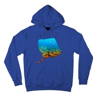 Stingray Lovers Silhouette Earth Day And Ocean Week Gift Hoodie