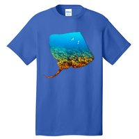 Stingray Lovers Silhouette Earth Day And Ocean Week Gift Tall T-Shirt