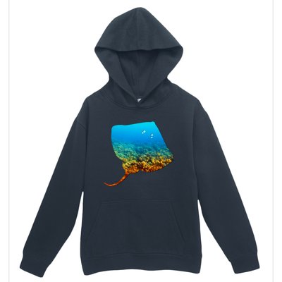 Stingray Lovers Silhouette Earth Day And Ocean Week Gift Urban Pullover Hoodie