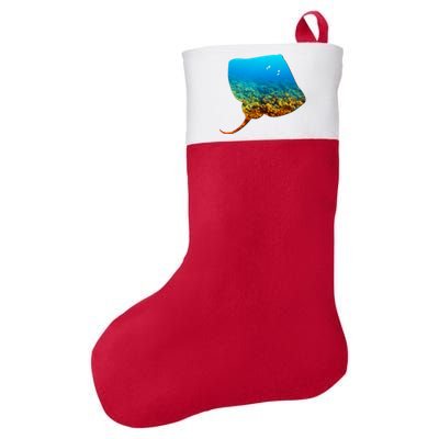 Stingray Lovers Silhouette Earth Day And Ocean Week Gift Felt Holiday Christmas Stocking