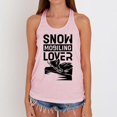 Snowmobiling Lover Snowmobiles Snowmobile Driver Rider Gift Women's Knotted Racerback Tank