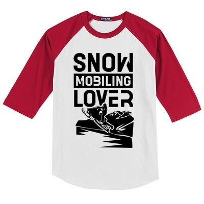 Snowmobiling Lover Snowmobiles Snowmobile Driver Rider Gift Kids Colorblock Raglan Jersey