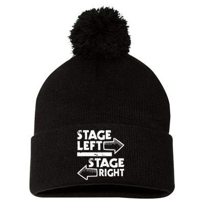 Stage Left Stage Right Actor Actress Theater Acting Pom Pom 12in Knit Beanie