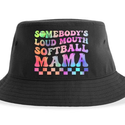 Somebody's Loudmouth Softball Mama Funny Sustainable Bucket Hat