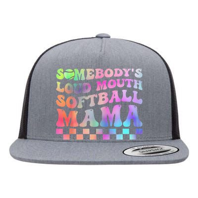 Somebody's Loudmouth Softball Mama Funny Flat Bill Trucker Hat