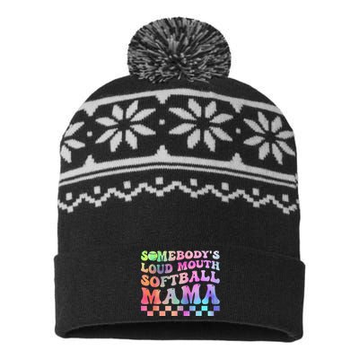 Somebody's Loudmouth Softball Mama Funny USA-Made Snowflake Beanie