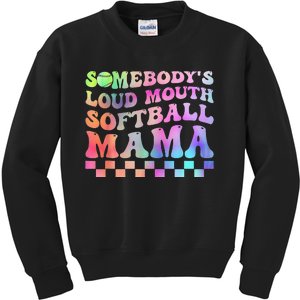 Somebody's Loudmouth Softball Mama Funny Kids Sweatshirt