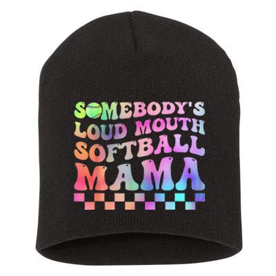 Somebody's Loudmouth Softball Mama Funny Short Acrylic Beanie