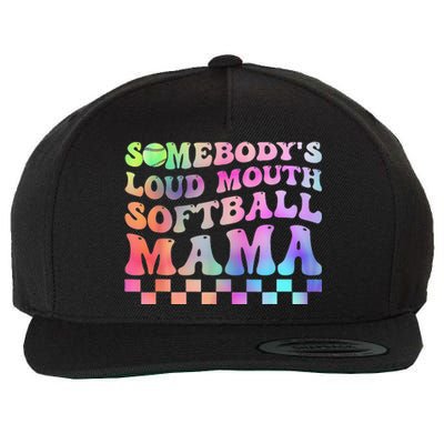 Somebody's Loudmouth Softball Mama Funny Wool Snapback Cap