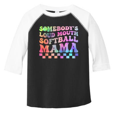 Somebody's Loudmouth Softball Mama Funny Mom Mother's Day Toddler Fine Jersey T-Shirt