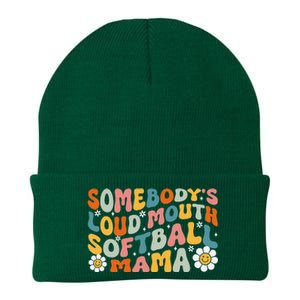 Somebody's Loudmouth Softball Mama Mothers Day Knit Cap Winter Beanie