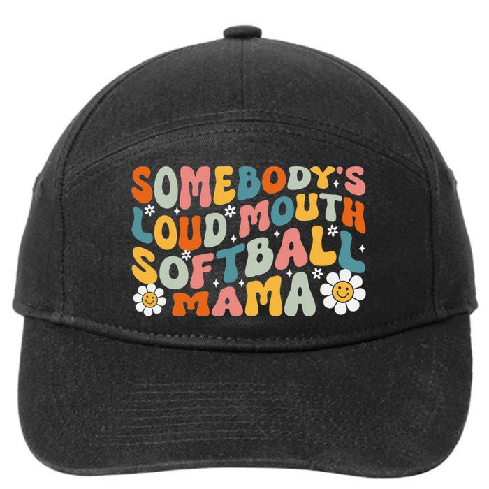 Somebody's Loudmouth Softball Mama Mothers Day 7-Panel Snapback Hat