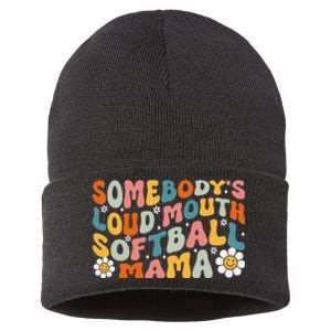 Somebody's Loudmouth Softball Mama Mothers Day Sustainable Knit Beanie