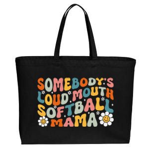 Somebody's Loudmouth Softball Mama Mothers Day Cotton Canvas Jumbo Tote