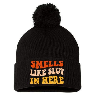 Smells Like Slut In Here Pom Pom 12in Knit Beanie