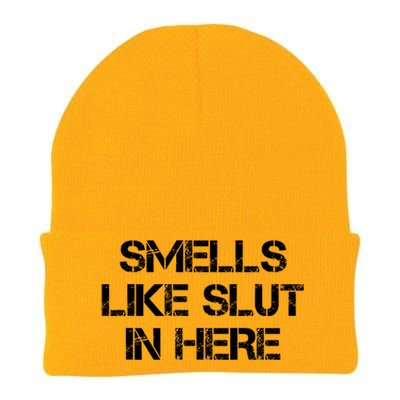 Smells Like Slut In Here Funny Humor Knit Cap Winter Beanie