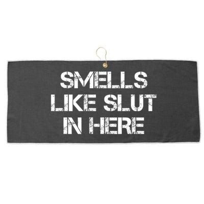 Smells Like Slut In Here Funny Humor Large Microfiber Waffle Golf Towel