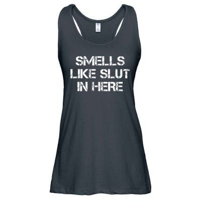 Smells Like Slut In Here Funny Humor Ladies Essential Flowy Tank