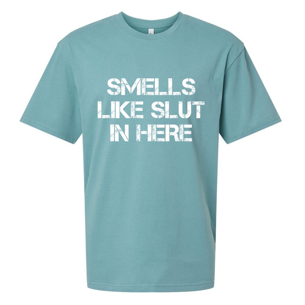 Smells Like Slut In Here Funny Humor Sueded Cloud Jersey T-Shirt
