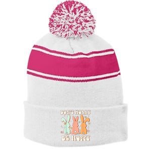 Somebody's Loudmouth Softball Mama Mom Mother's Day Stripe Pom Pom Beanie