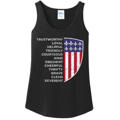 Scout Life Scouting Flag Lovers Hiking Happy Camper Camp Ladies Essential Tank