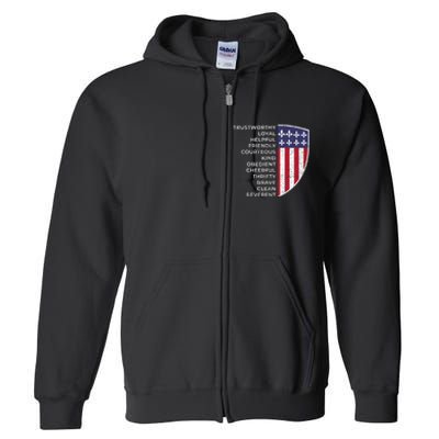 Scout Life Scouting Flag Lovers Hiking Happy Camper Camp Full Zip Hoodie