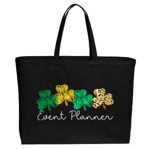 Shamrock Leopard Saint Paddys Event Planner St Patricks Day Gift Cotton Canvas Jumbo Tote