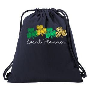 Shamrock Leopard Saint Paddys Event Planner St Patricks Day Gift Drawstring Bag