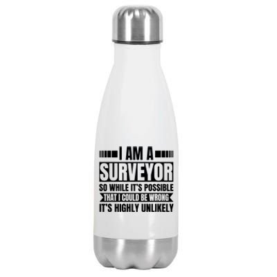 Surveyor Land Surveying Cartographer Geodesists Valuer Stainless Steel Insulated Water Bottle