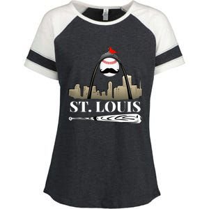 Saint Louis Skyline Design Enza Ladies Jersey Colorblock Tee