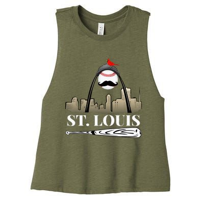 Saint Louis Skyline Design Women's Racerback Cropped Tank