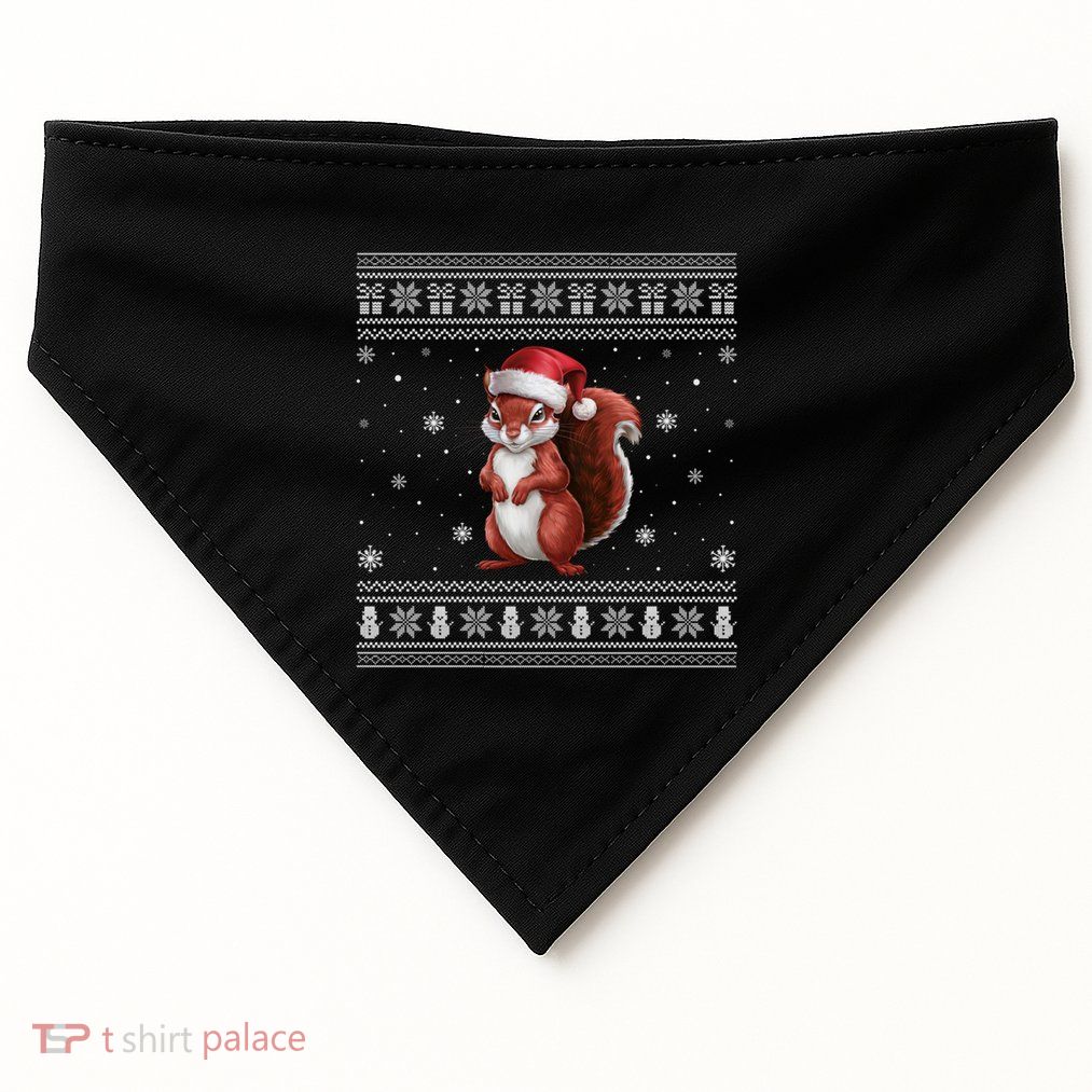 Squirrel Lovers Santa Ugly Xmas Cool Gift USA-Made Doggie Bandana