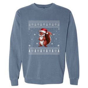 Squirrel Lovers Santa Ugly Xmas Cool Gift Garment-Dyed Sweatshirt