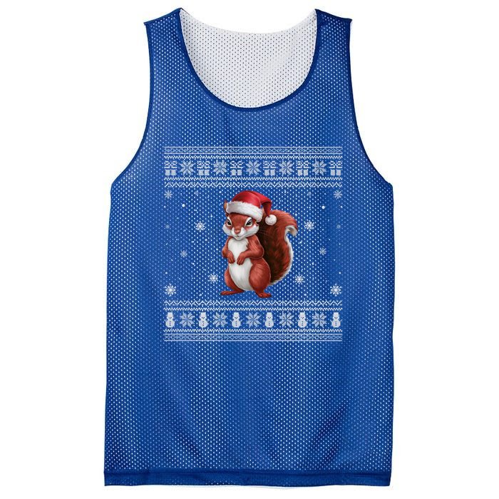 Squirrel Lovers Santa Ugly Xmas Cool Gift Mesh Reversible Basketball Jersey Tank