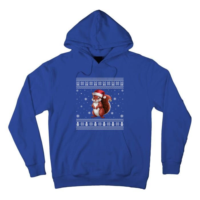 Squirrel Lovers Santa Ugly Xmas Cool Gift Tall Hoodie