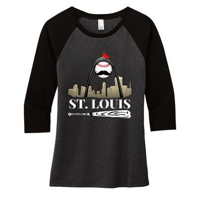 Saint Louis Skyline Women's Tri-Blend 3/4-Sleeve Raglan Shirt