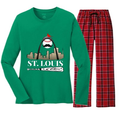 Saint Louis Skyline Women's Long Sleeve Flannel Pajama Set 