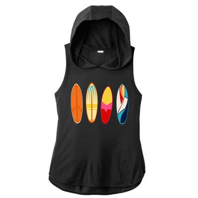 Surf Lover Summer Ladies PosiCharge Tri-Blend Wicking Draft Hoodie Tank